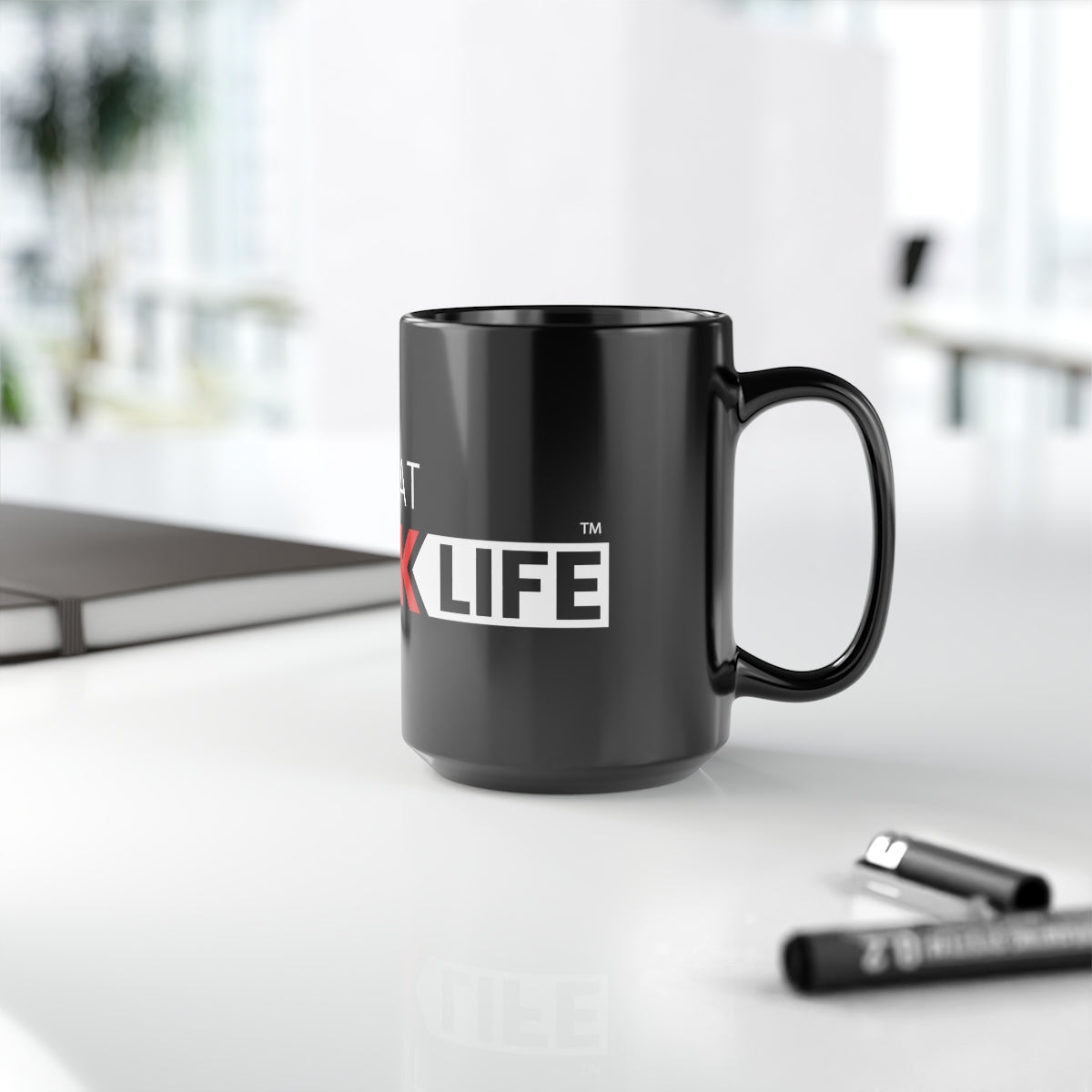 Black Mug, 15oz Red and White ATBL Logo