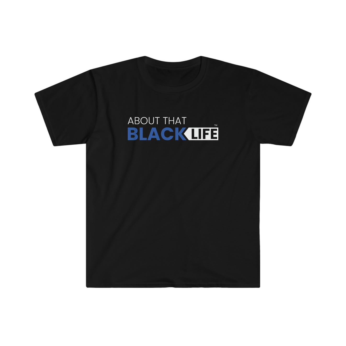 Unisex Softstyle T-Shirt Blue and White Logo