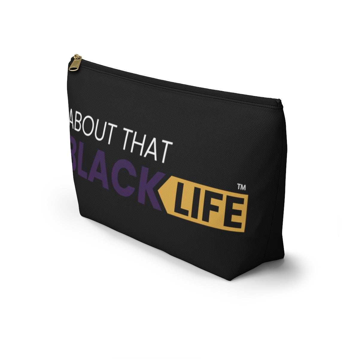 Accessory Pouch with T-bottom Purple and Gold Logo