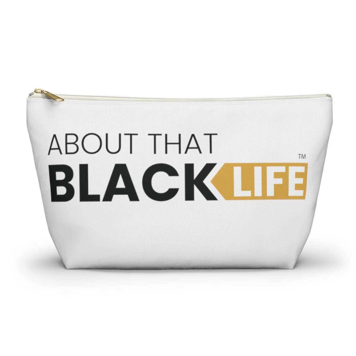 Accessory Pouch with T-bottom Black and Gold Logo