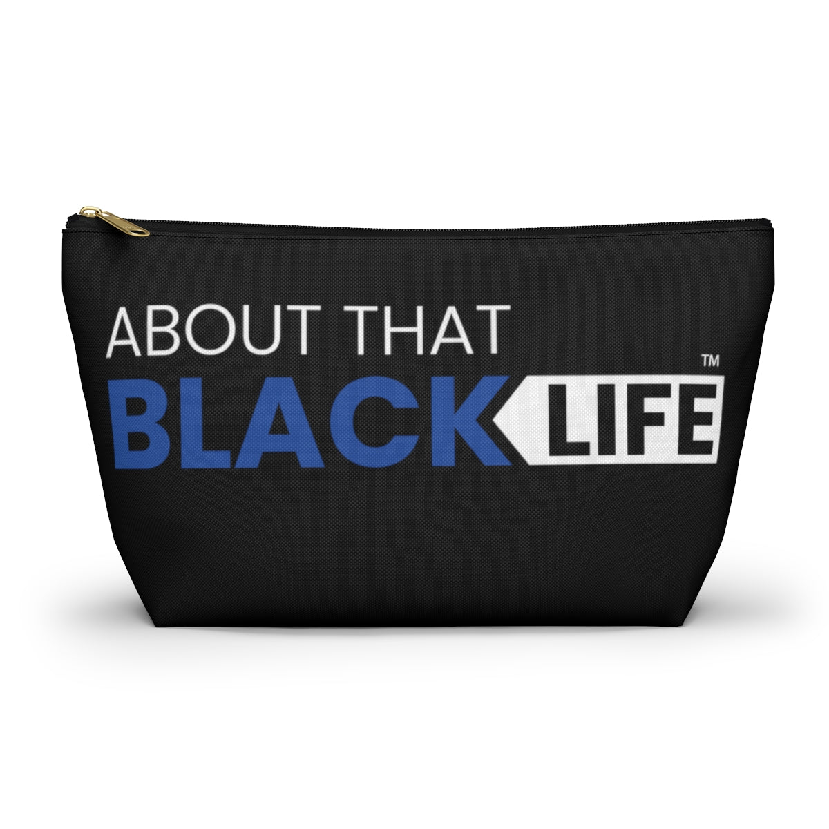 Accessory Pouch with T-bottom Blue and White Logo
