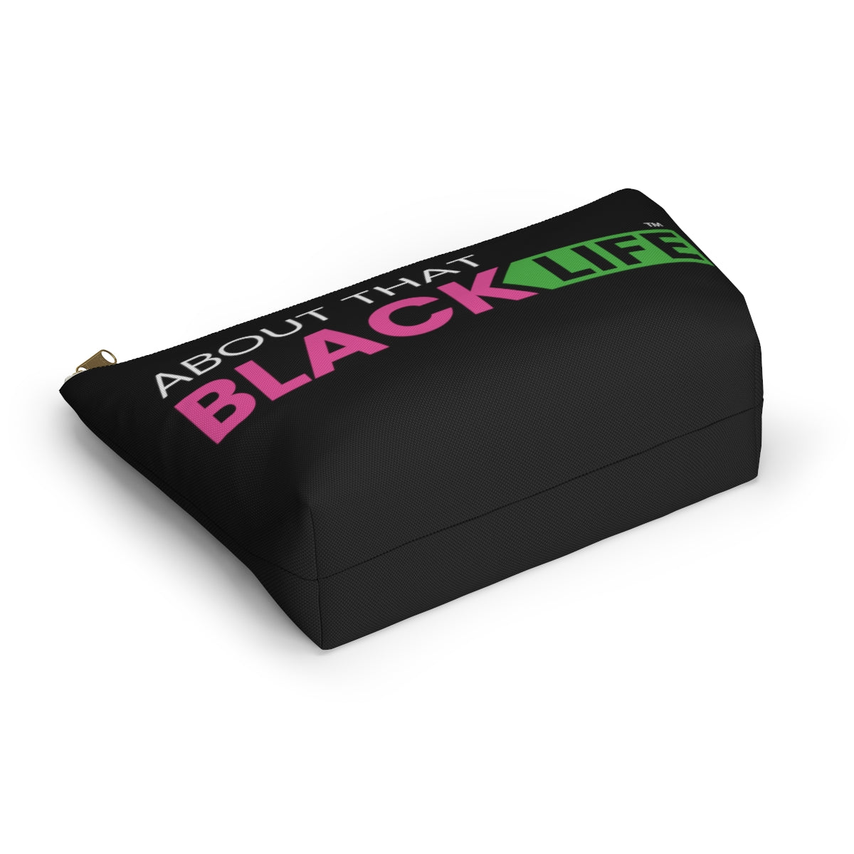 Accessory Pouch with T-bottom Pink and Green Logo