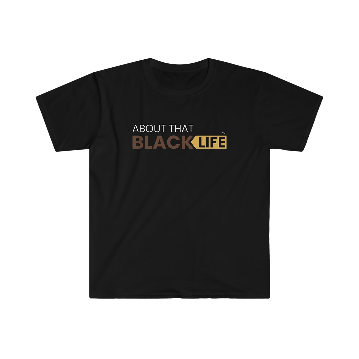 Unisex Softstyle T-Shirt Brown and Gold Logo
