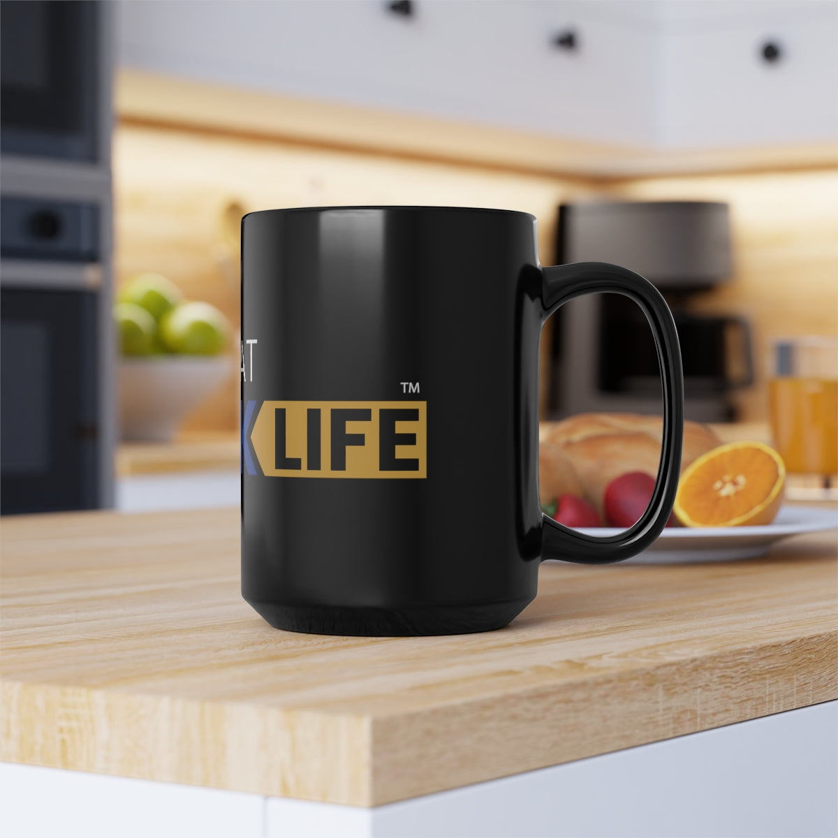 Black Mug, 15oz Blue and Gold ATBL Logo