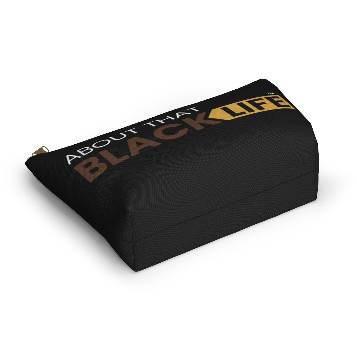 Accessory Pouch with T-bottom Brown and Gold Logo