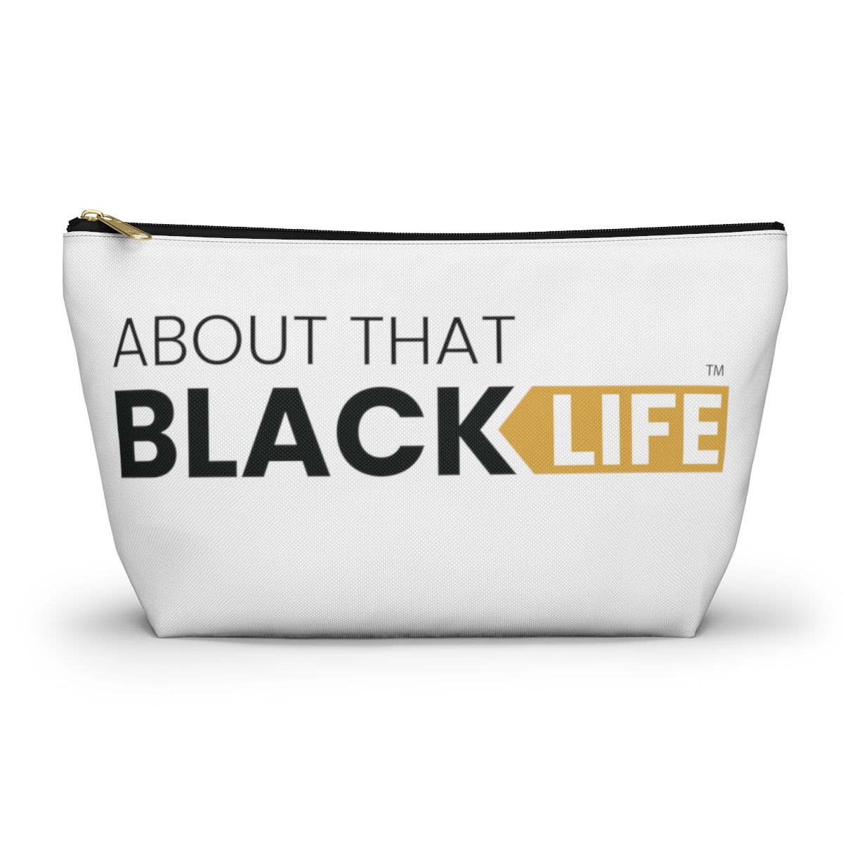Accessory Pouch with T-bottom Black and Gold Logo