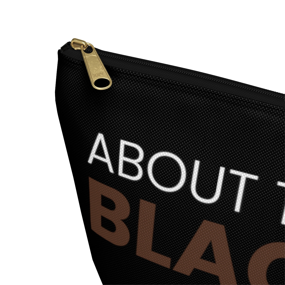 Accessory Pouch with T-bottom Brown and Gold Logo