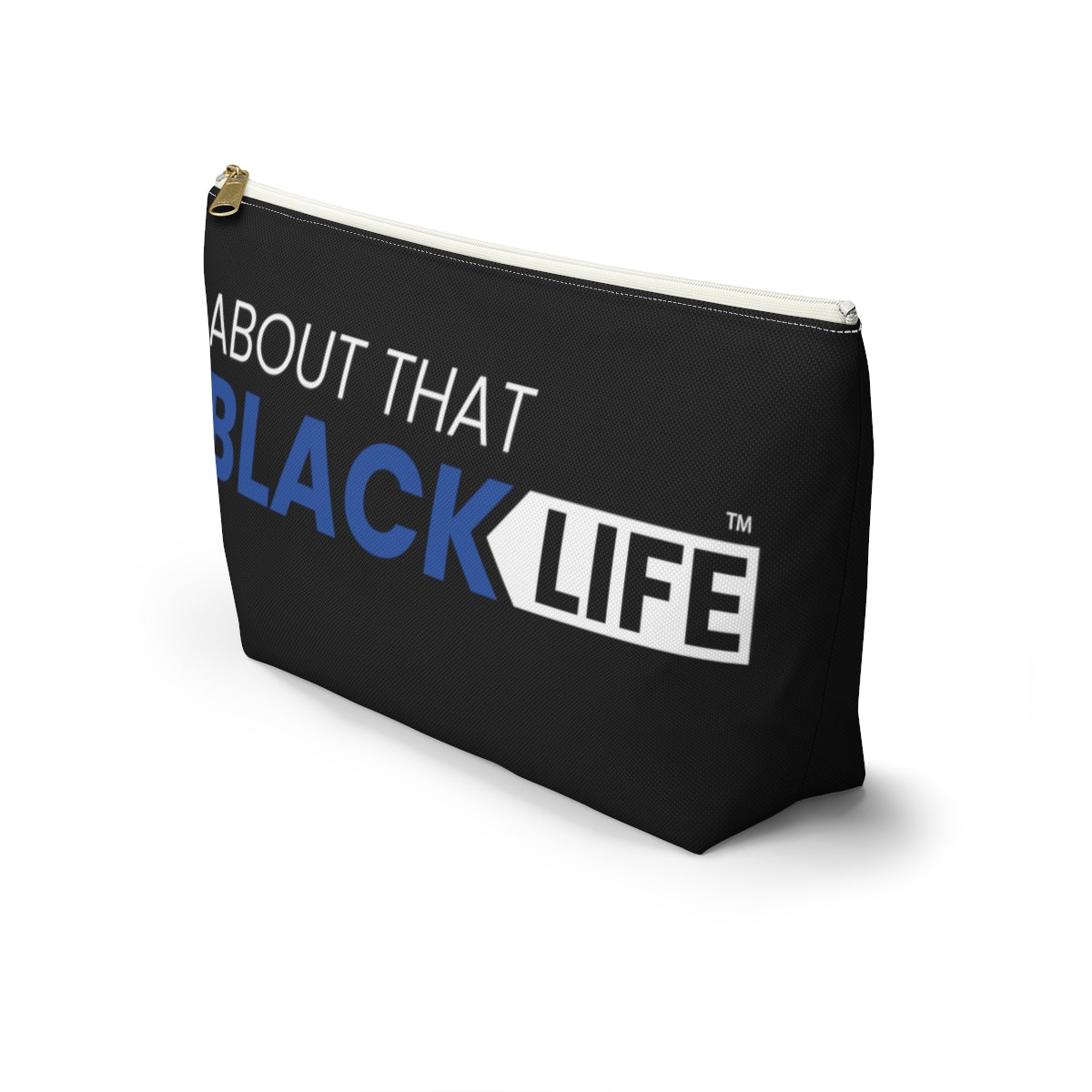 Accessory Pouch with T-bottom Blue and White Logo