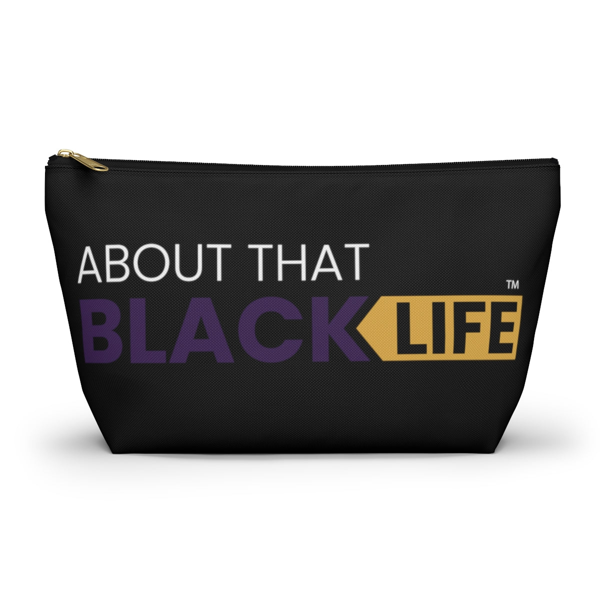 Accessory Pouch with T-bottom Purple and Gold Logo
