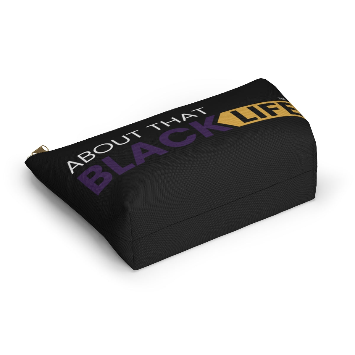 Accessory Pouch with T-bottom Purple and Gold Logo