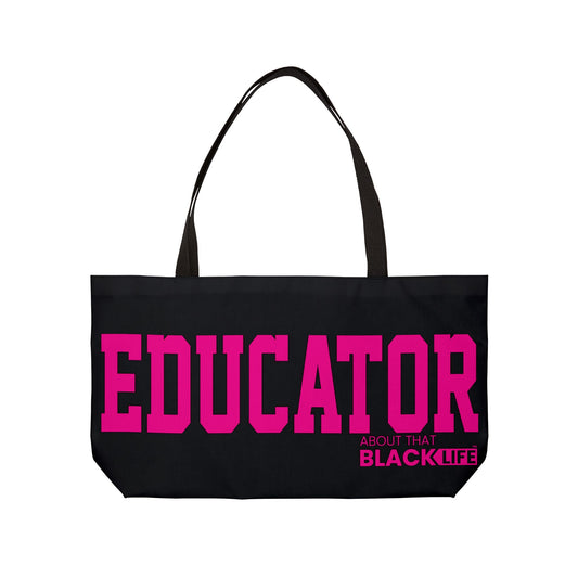 Weekender Tote Bag (Pink and Black)