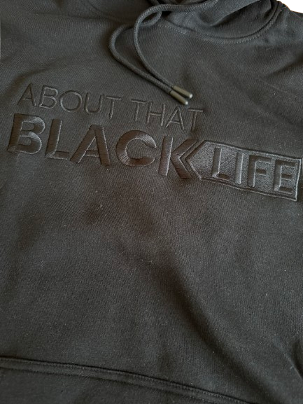 Embroidered BLACKOUT HOODIE - Black on Black About That Black Life