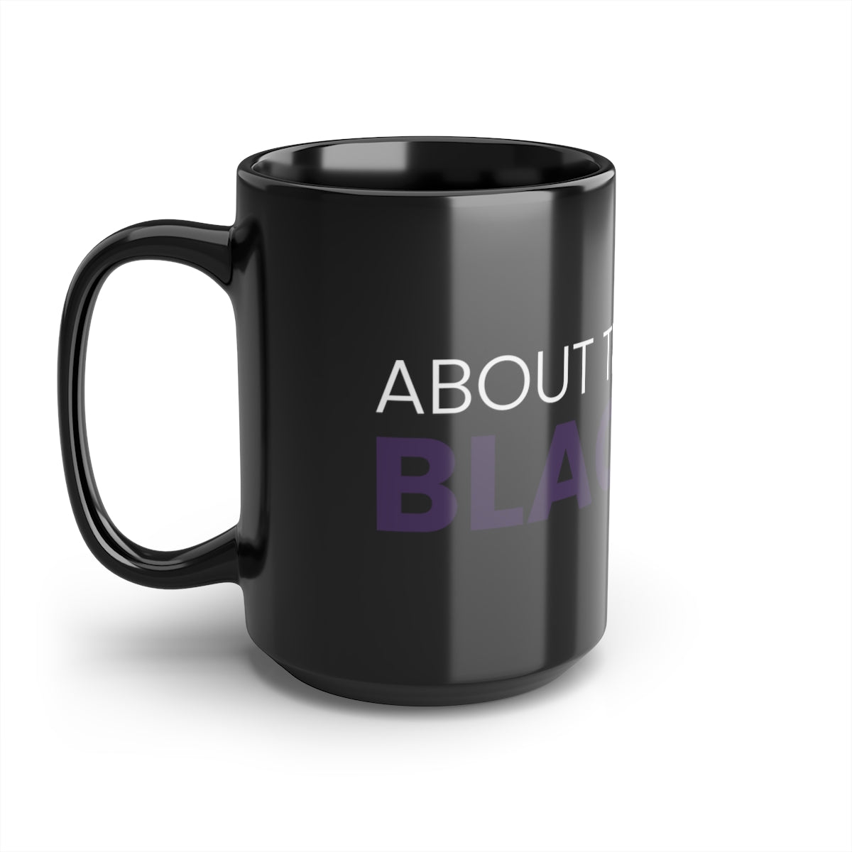 Black Mug, 15oz Purple and Gold ATBL Logo