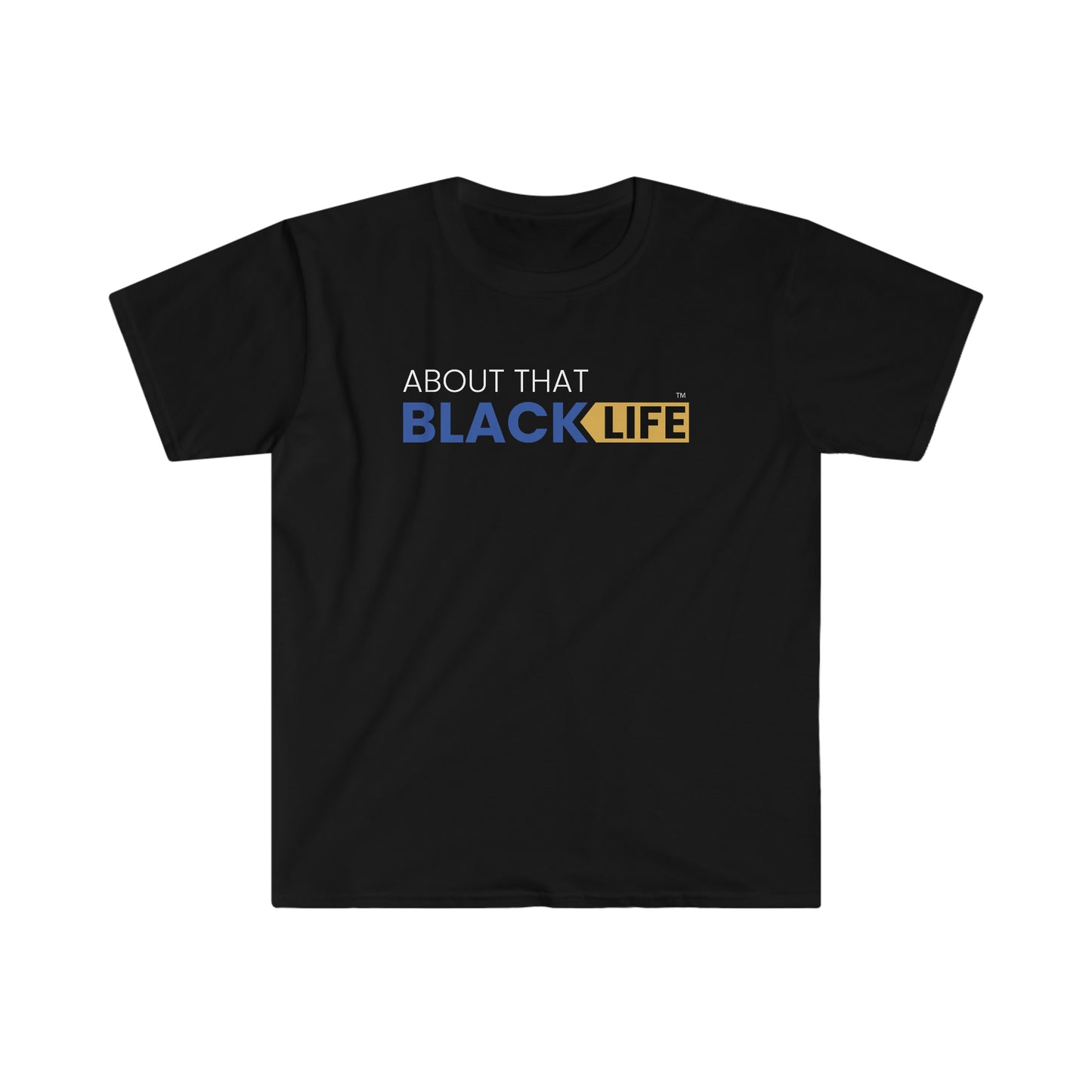 Unisex Softstyle T-Shirt Blue and Gold Logo