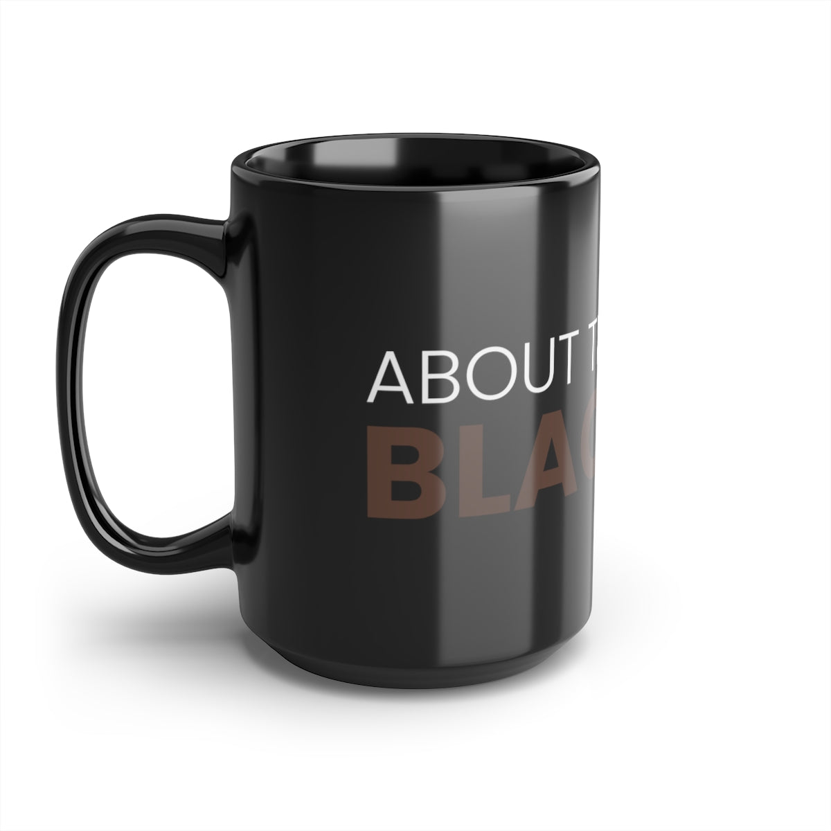 Black Mug, 15oz Brown and Gold ATBL Logo