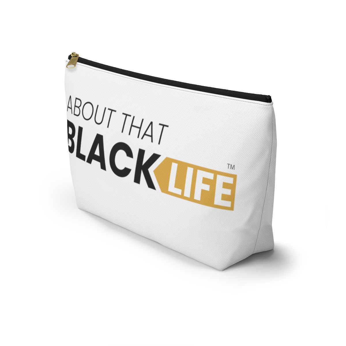 Accessory Pouch with T-bottom Black and Gold Logo