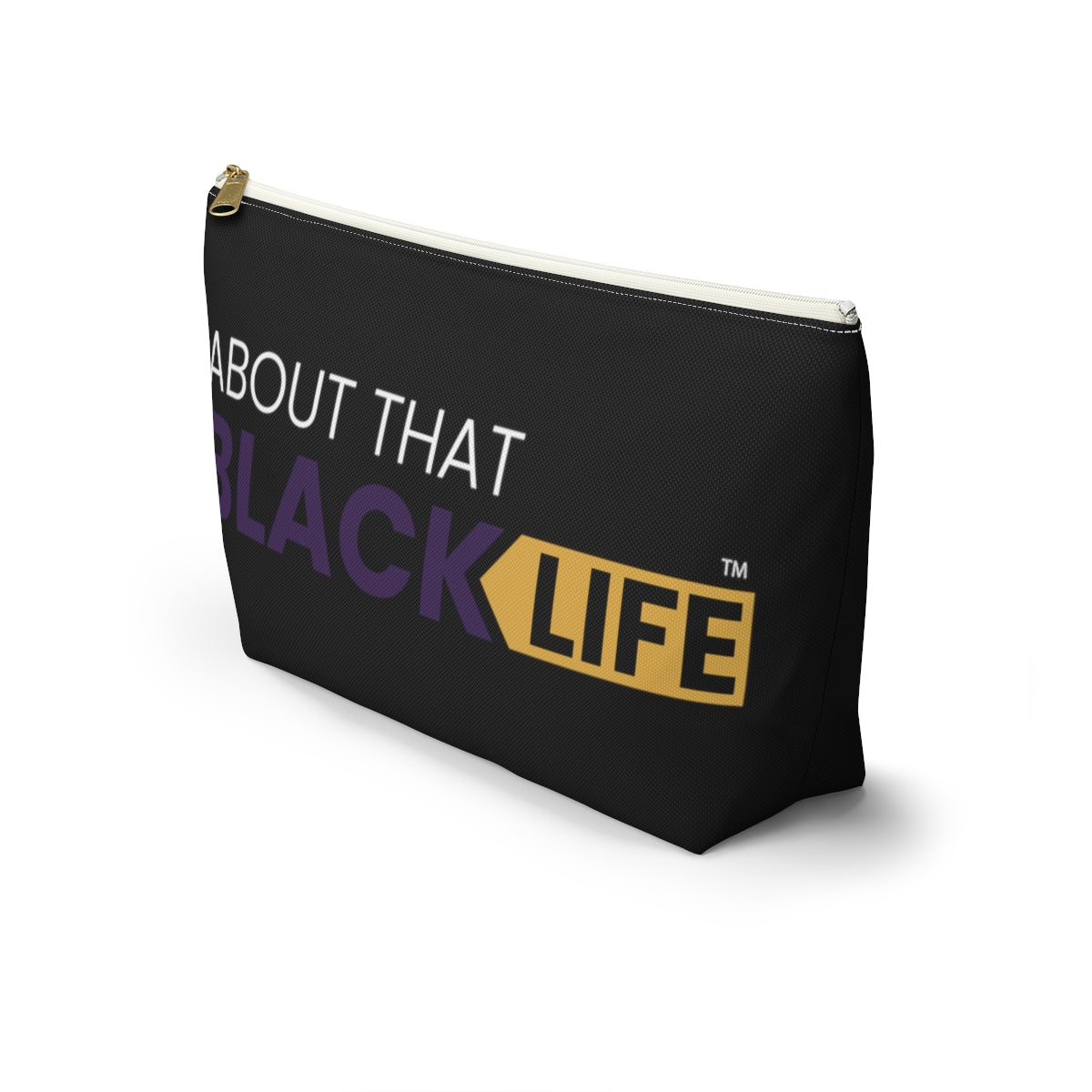 Accessory Pouch with T-bottom Purple and Gold Logo