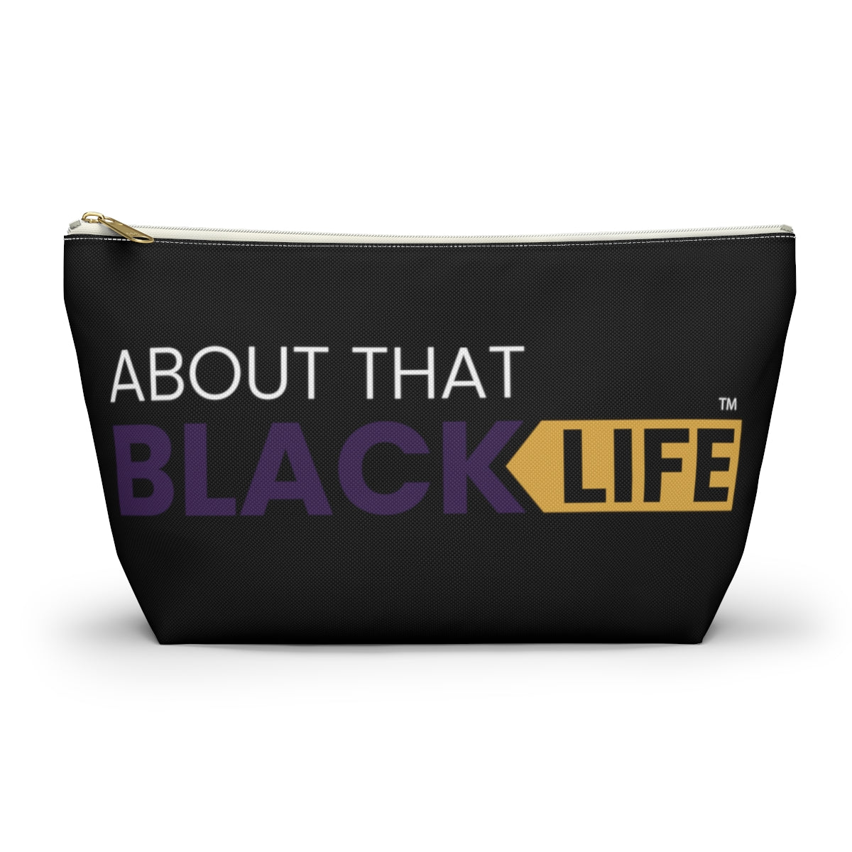 Accessory Pouch with T-bottom Purple and Gold Logo